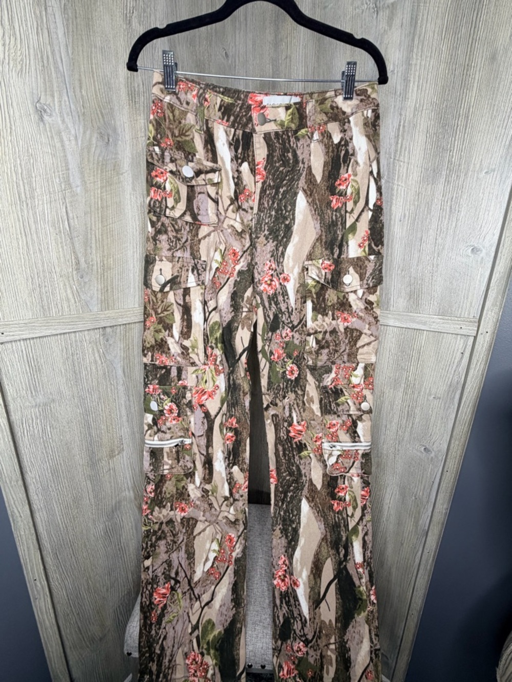 Camo Floral Cargo Pants by Fashion Nova